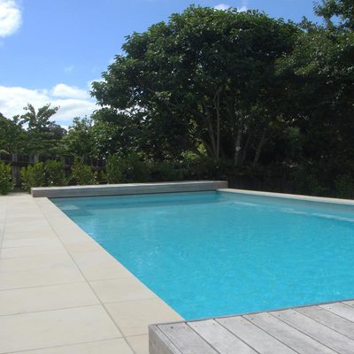 Tiled pool area, picture
