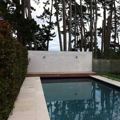Sandstone tiles by pool, picture